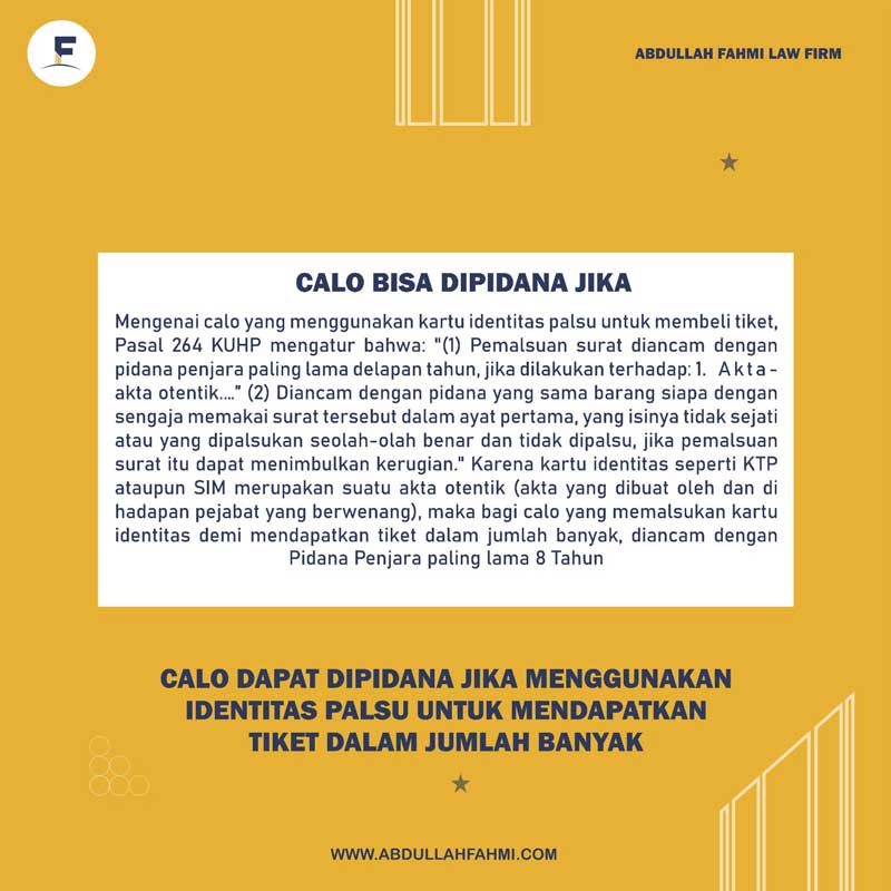 Calo bisa dipidana jika?