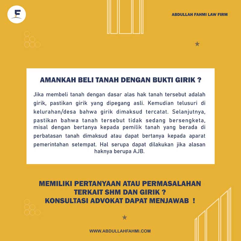 Amankah beli tanah dengan bukti girik?