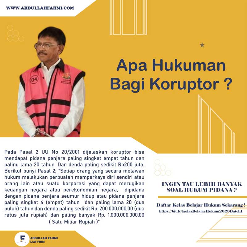 Apa hukuman bagi koruptor?